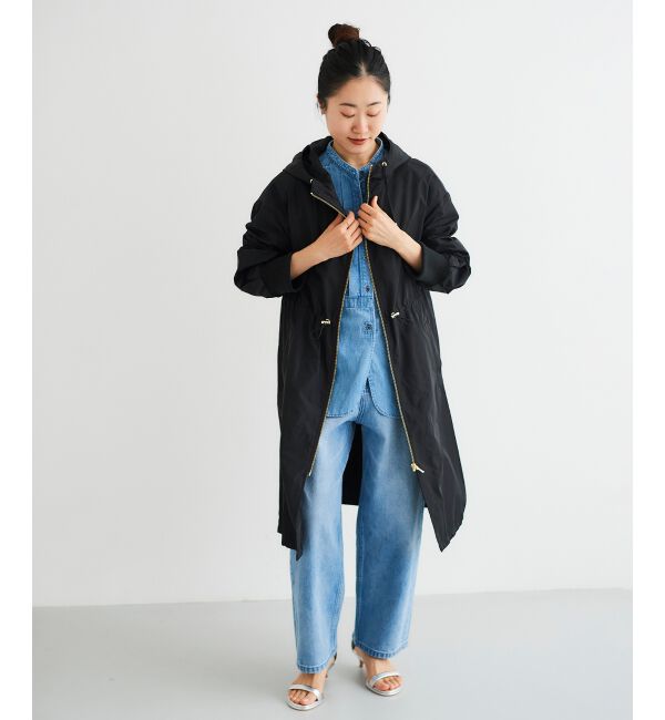  「ライトタフタフードロングブルゾン」|ブルゾン・スタジャン|