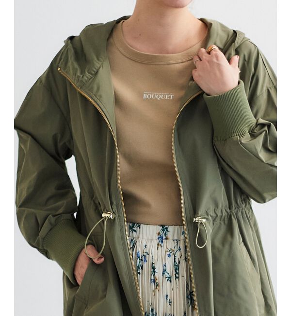  「ライトタフタフードロングブルゾン」|ブルゾン・スタジャン|