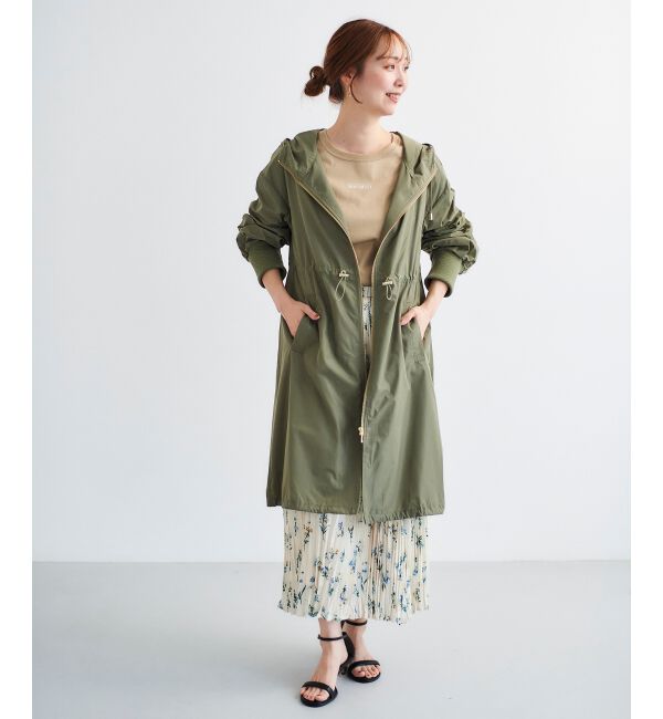  「ライトタフタフードロングブルゾン」|ブルゾン・スタジャン|