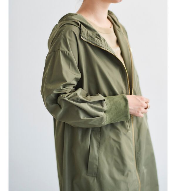  「ライトタフタフードロングブルゾン」|ブルゾン・スタジャン|