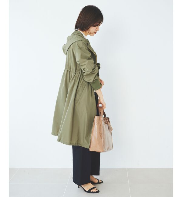  「ライトタフタフードロングブルゾン」|ブルゾン・スタジャン|