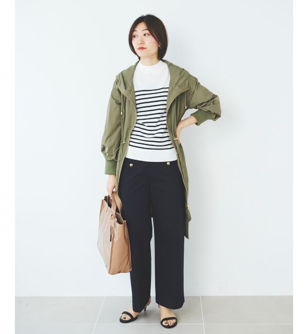  「ライトタフタフードロングブルゾン」|ブルゾン・スタジャン|