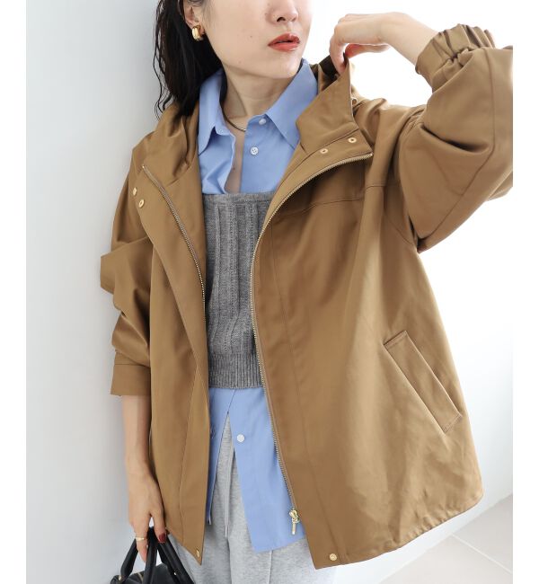 le.coeur blanc「ツイルストレッチフードブルゾン」|ブルゾン・スタジャン|