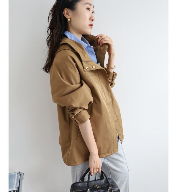 le.coeur blanc「ツイルストレッチフードブルゾン」|ブルゾン・スタジャン|