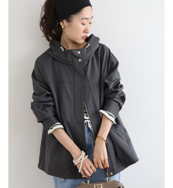 le.coeur blanc「ツイルストレッチフードブルゾン」|ブルゾン・スタジャン|