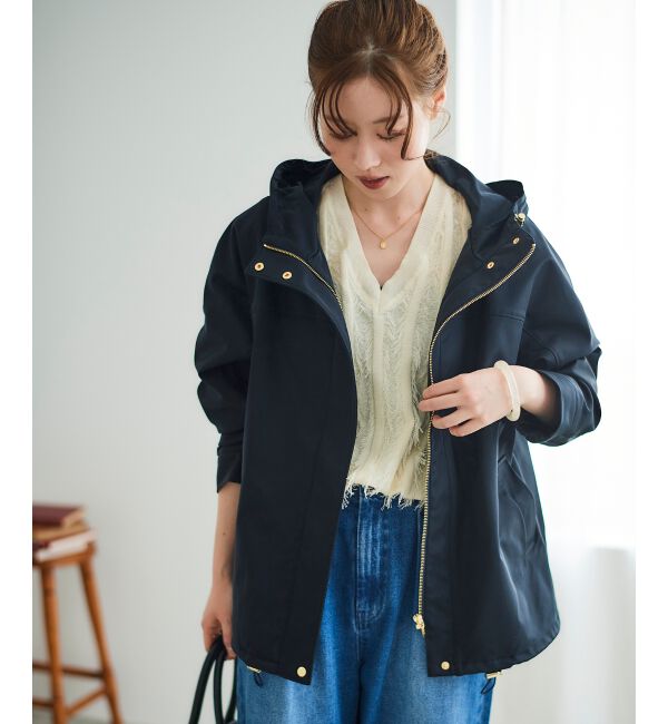 le.coeur blanc「ツイルストレッチフードブルゾン」|ブルゾン・スタジャン|