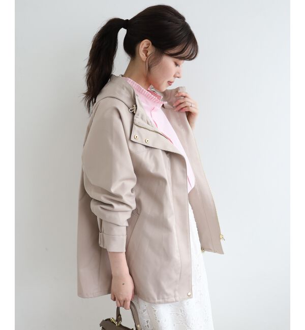 le.coeur blanc「ツイルストレッチフードブルゾン」|ブルゾン・スタジャン|