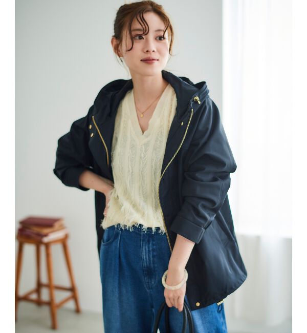 le.coeur blanc「ツイルストレッチフードブルゾン」|ブルゾン・スタジャン|