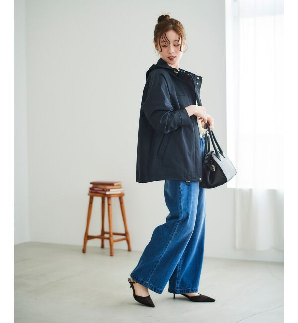 le.coeur blanc「ツイルストレッチフードブルゾン」|ブルゾン・スタジャン|