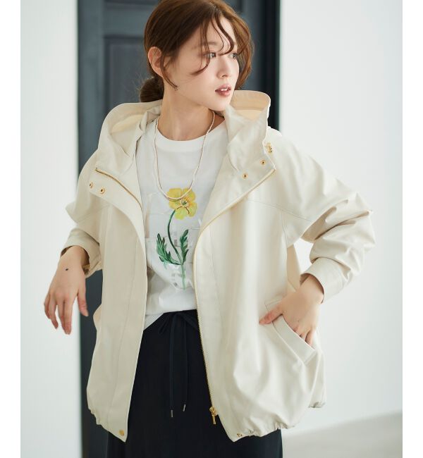 le.coeur blanc「ツイルストレッチフードブルゾン」|ブルゾン・スタジャン|