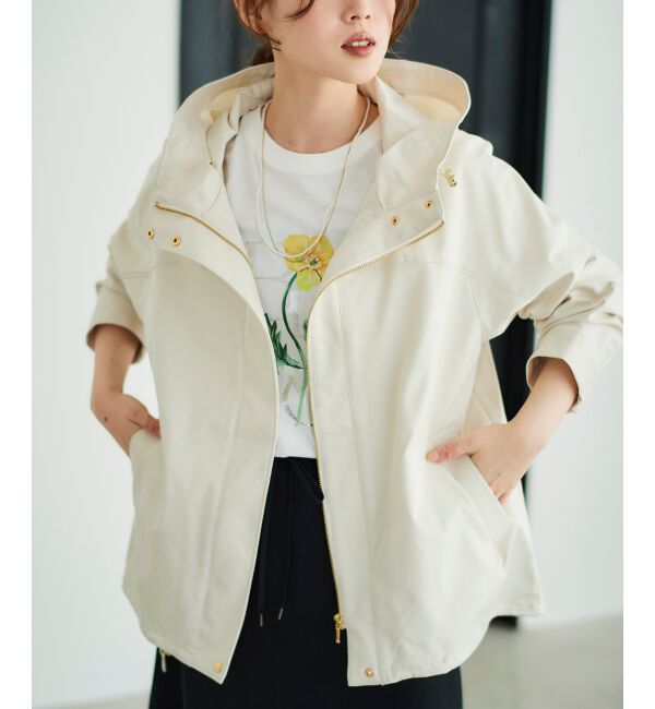 le.coeur blanc「ツイルストレッチフードブルゾン」|ブルゾン・スタジャン|