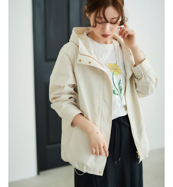 le.coeur blanc「ツイルストレッチフードブルゾン」|ブルゾン・スタジャン|