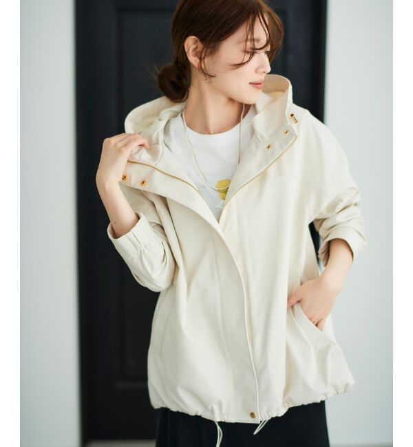 le.coeur blanc「ツイルストレッチフードブルゾン」|ブルゾン・スタジャン|