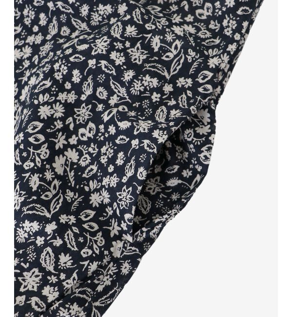  「《手洗い可能》フラワープリントネックギャザーワンピース」|ワンピース|