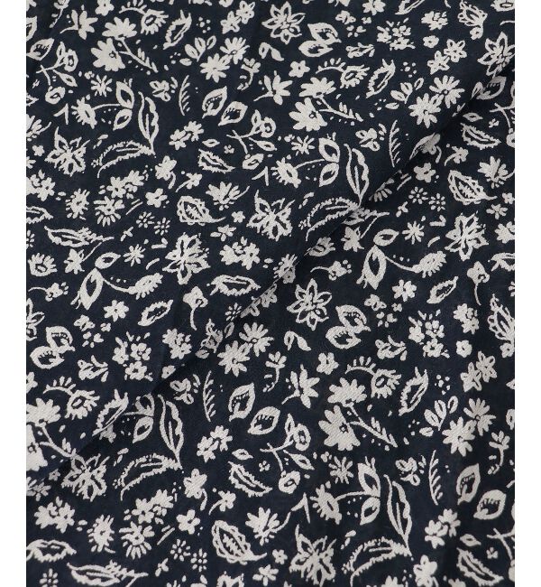  「《手洗い可能》フラワープリントネックギャザーワンピース」|ワンピース|