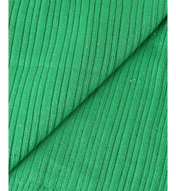  「《手洗い可能》スパンコールリブVネックカーディガン」|カーディガン|