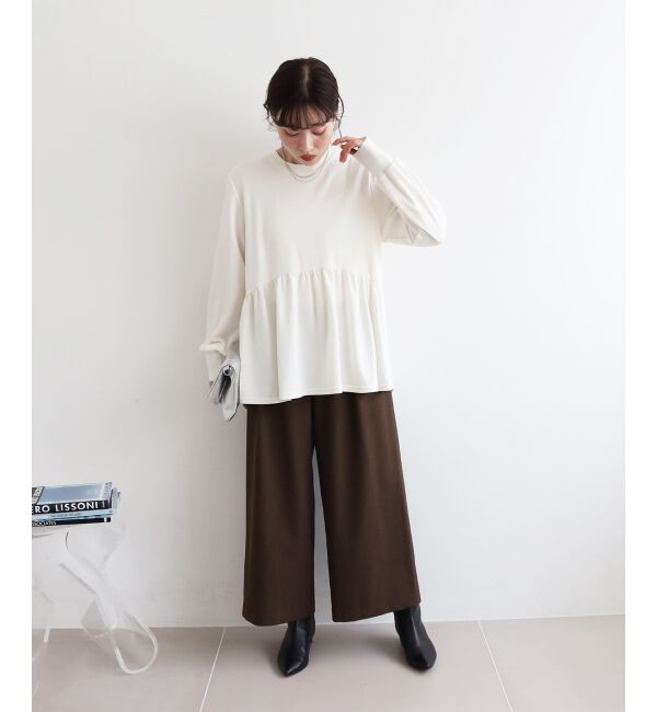  「【吸湿発熱】ギャザーレイヤープルオーバー」|Tシャツ・カットソー|