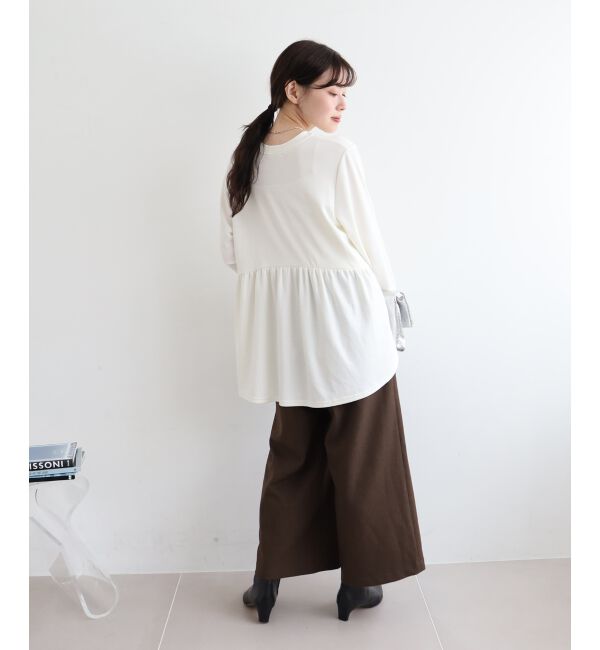  「【吸湿発熱】ギャザーレイヤープルオーバー」|Tシャツ・カットソー|