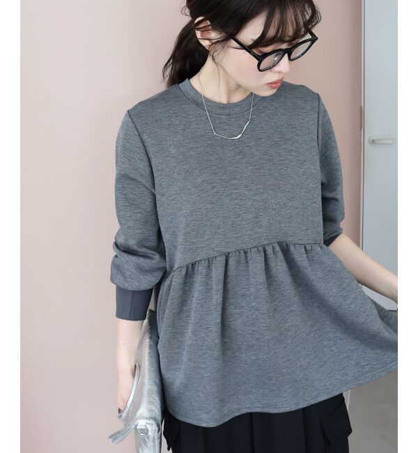  「【吸湿発熱】ギャザーレイヤープルオーバー」|Tシャツ・カットソー|