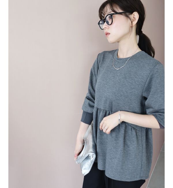  「【吸湿発熱】ギャザーレイヤープルオーバー」|Tシャツ・カットソー|