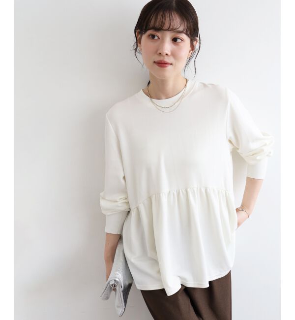  「【吸湿発熱】ギャザーレイヤープルオーバー」|Tシャツ・カットソー|