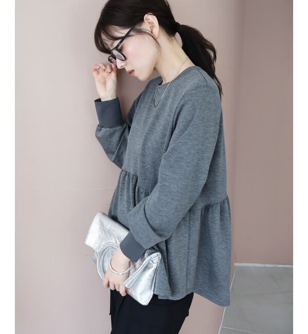  「【吸湿発熱】ギャザーレイヤープルオーバー」|Tシャツ・カットソー|