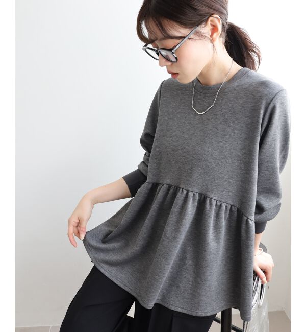  「【吸湿発熱】ギャザーレイヤープルオーバー」|Tシャツ・カットソー|