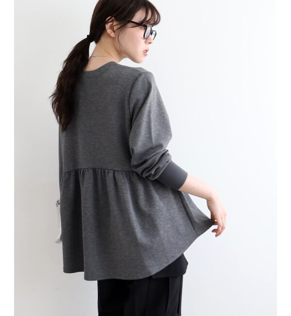  「【吸湿発熱】ギャザーレイヤープルオーバー」|Tシャツ・カットソー|