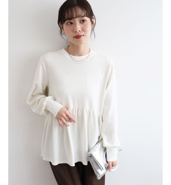  「【吸湿発熱】ギャザーレイヤープルオーバー」|Tシャツ・カットソー|