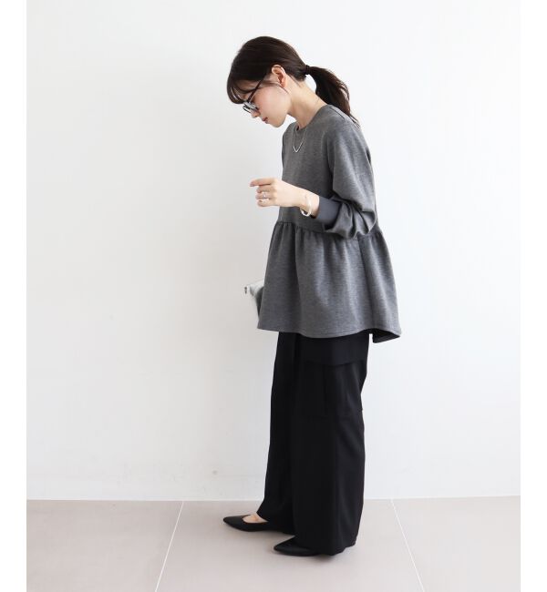  「【吸湿発熱】ギャザーレイヤープルオーバー」|Tシャツ・カットソー|