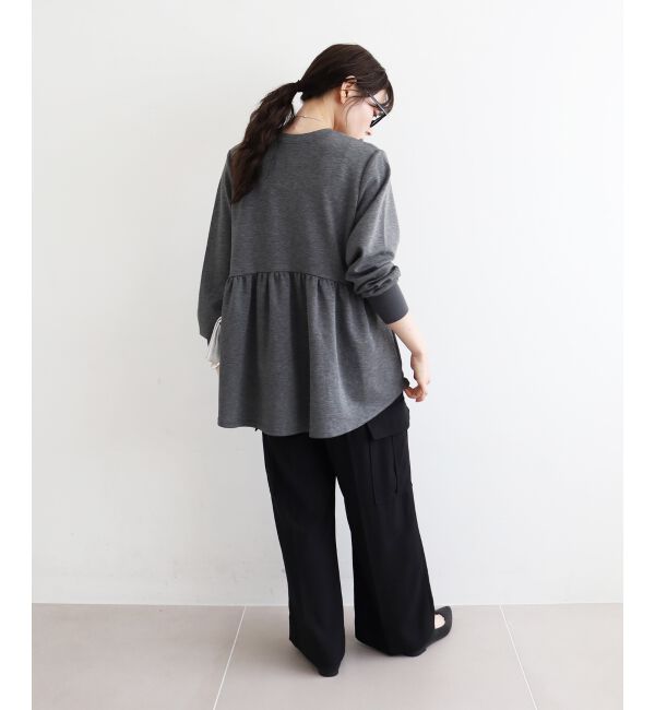  「【吸湿発熱】ギャザーレイヤープルオーバー」|Tシャツ・カットソー|