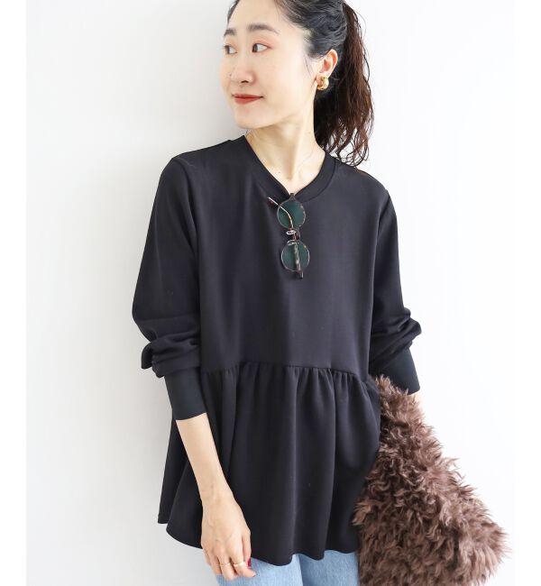  「【吸湿発熱】ギャザーレイヤープルオーバー」|Tシャツ・カットソー|