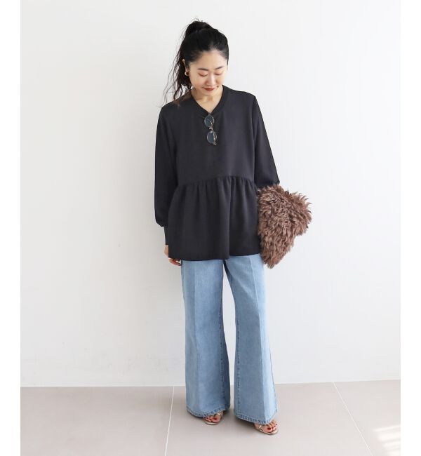  「【吸湿発熱】ギャザーレイヤープルオーバー」|Tシャツ・カットソー|