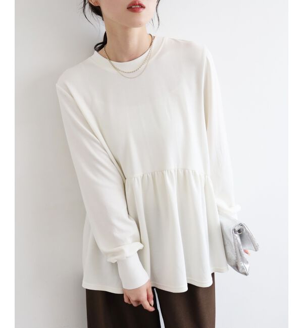  「【吸湿発熱】ギャザーレイヤープルオーバー」|Tシャツ・カットソー|