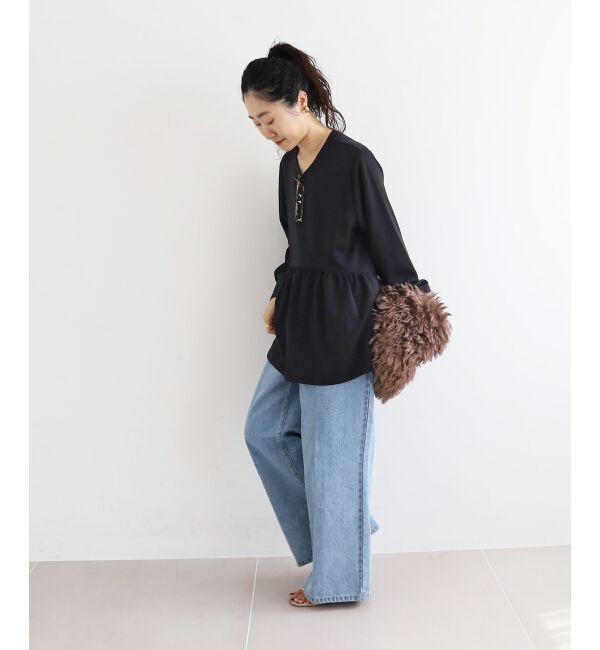  「【吸湿発熱】ギャザーレイヤープルオーバー」|Tシャツ・カットソー|