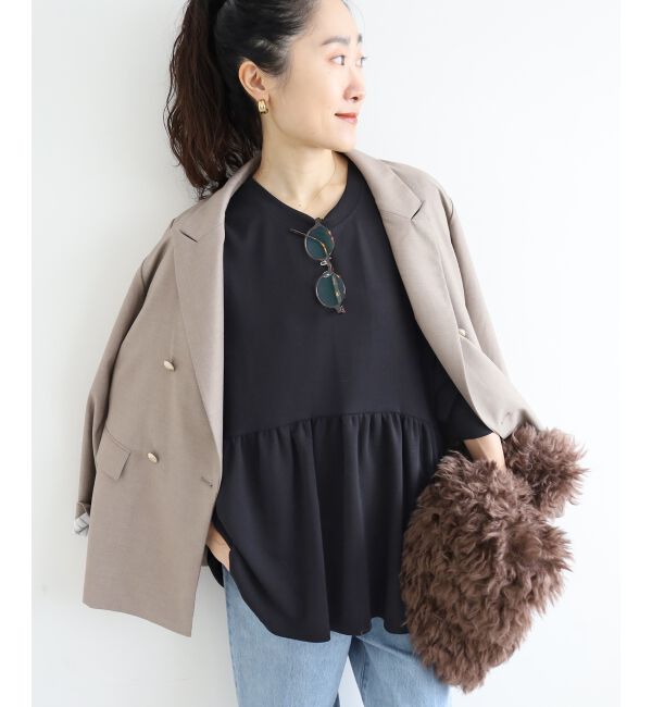  「【吸湿発熱】ギャザーレイヤープルオーバー」|Tシャツ・カットソー|