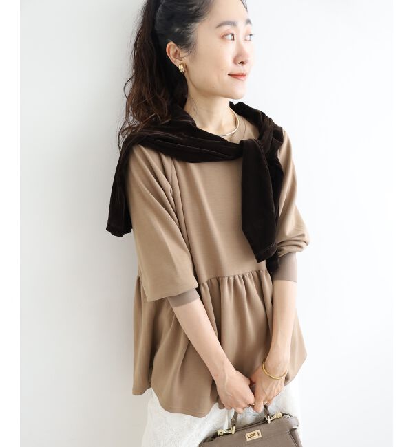  「【吸湿発熱】ギャザーレイヤープルオーバー」|Tシャツ・カットソー|