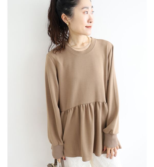  「【吸湿発熱】ギャザーレイヤープルオーバー」|Tシャツ・カットソー|