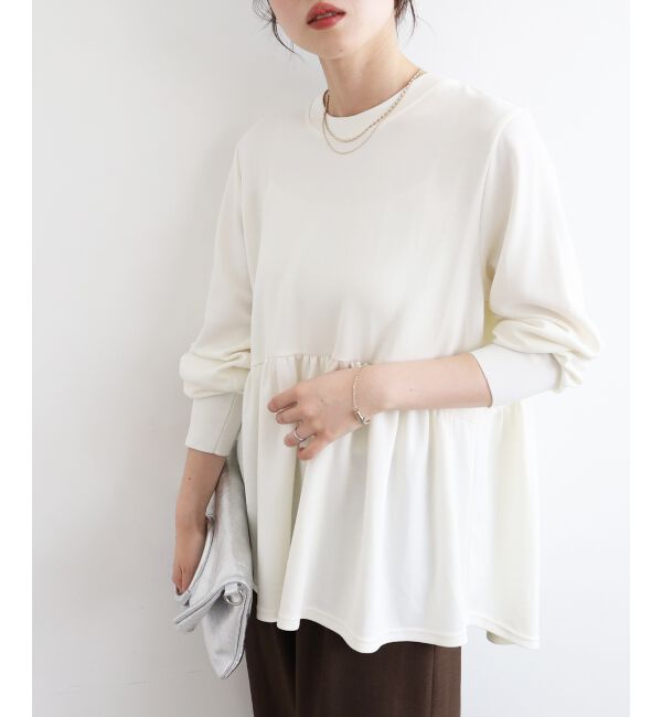  「【吸湿発熱】ギャザーレイヤープルオーバー」|Tシャツ・カットソー|