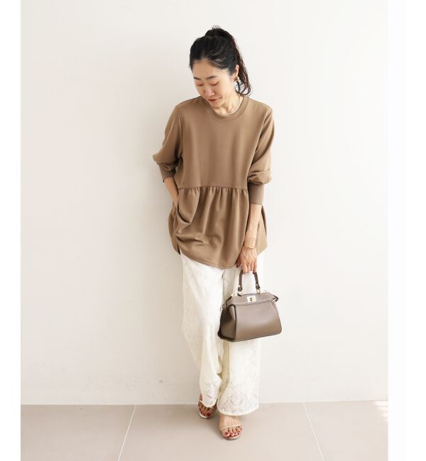  「【吸湿発熱】ギャザーレイヤープルオーバー」|Tシャツ・カットソー|