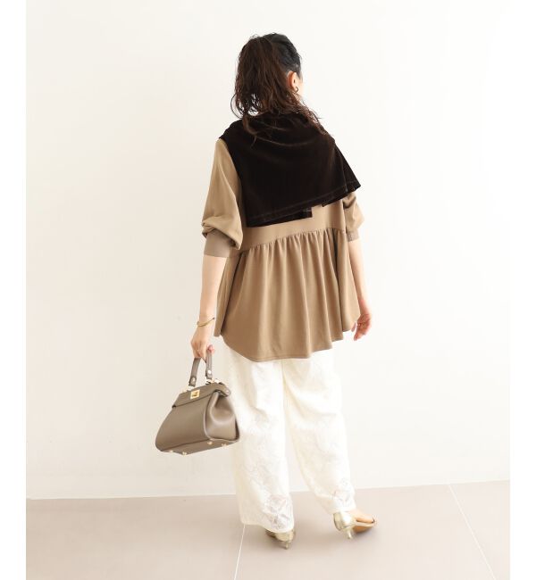  「【吸湿発熱】ギャザーレイヤープルオーバー」|Tシャツ・カットソー|