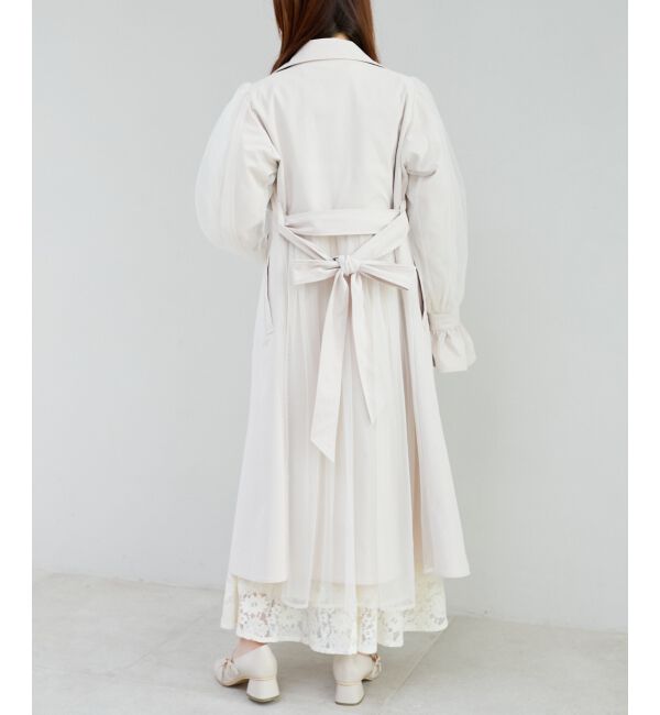MAJESTICLEGON「チュールレイヤードトレンチコート」|トレンチコート|