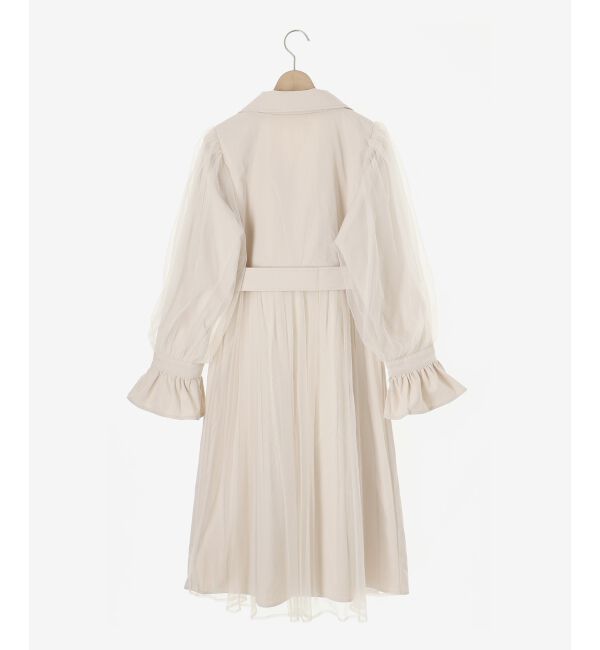 MAJESTICLEGON「チュールレイヤードトレンチコート」|トレンチコート|