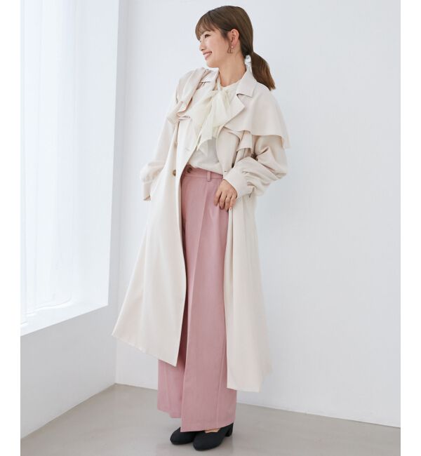 MAJESTICLEGON「ドレープフリルトレンチコート」|トレンチコート|
