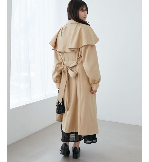 MAJESTICLEGON「ドレープフリルトレンチコート」|トレンチコート|