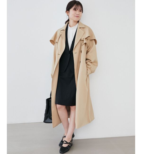 MAJESTICLEGON「ドレープフリルトレンチコート」|トレンチコート|