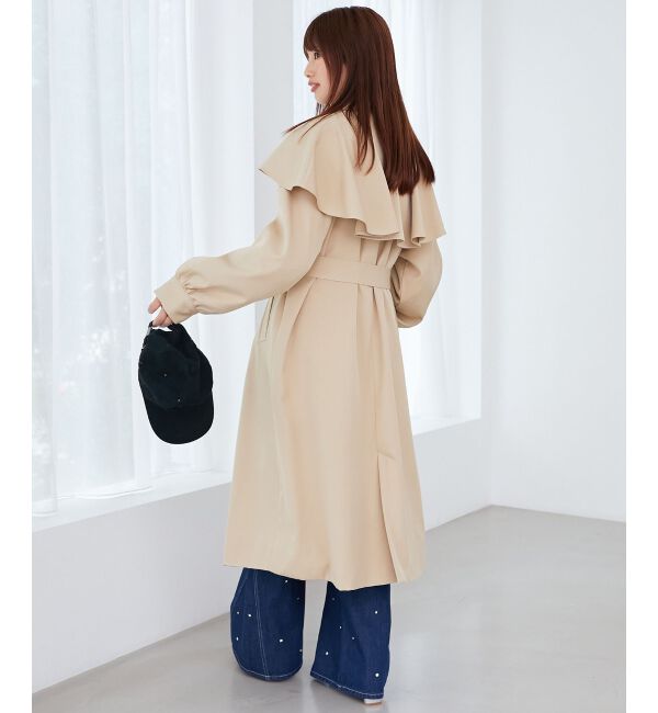 MAJESTICLEGON「ドレープフリルトレンチコート」|トレンチコート|