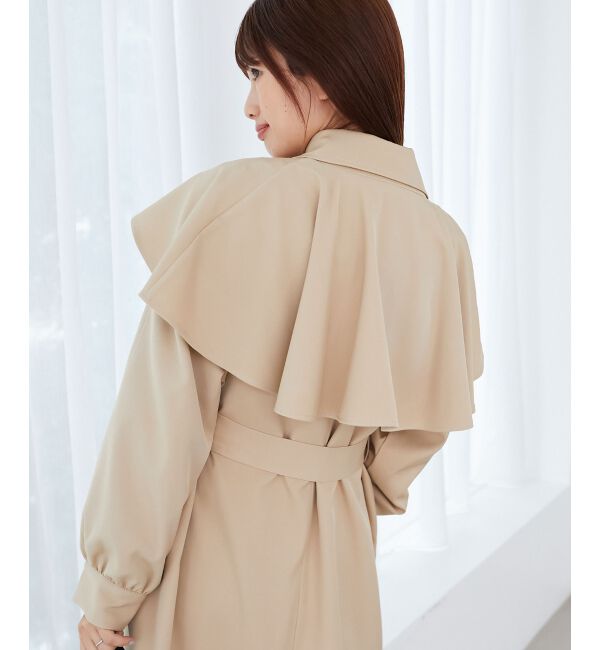 MAJESTICLEGON「ドレープフリルトレンチコート」|トレンチコート|