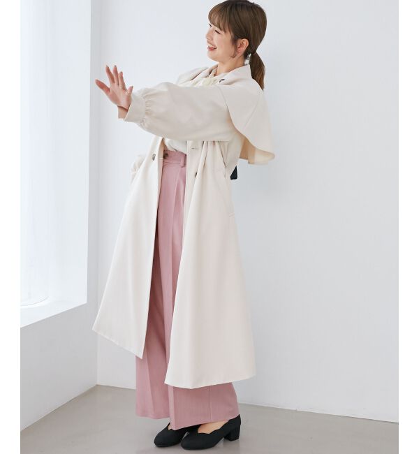 MAJESTICLEGON「ドレープフリルトレンチコート」|トレンチコート|