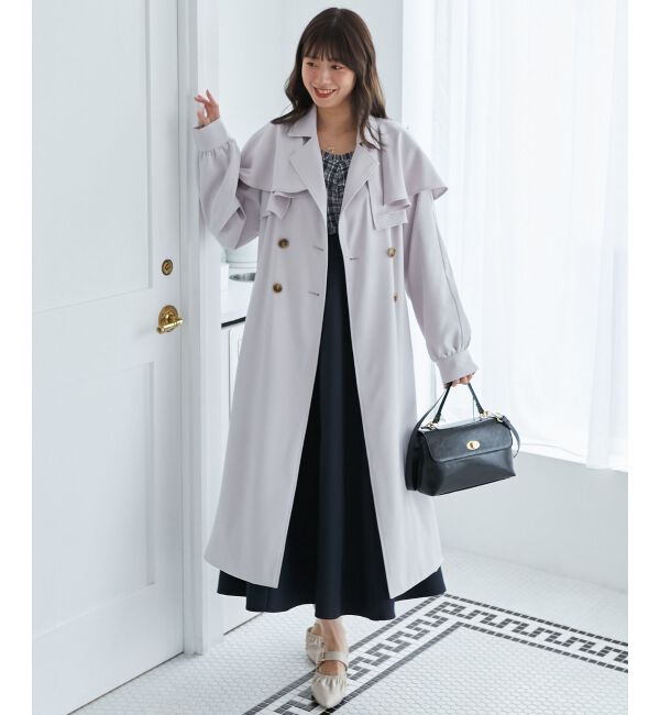 MAJESTICLEGON「ドレープフリルトレンチコート」|トレンチコート|